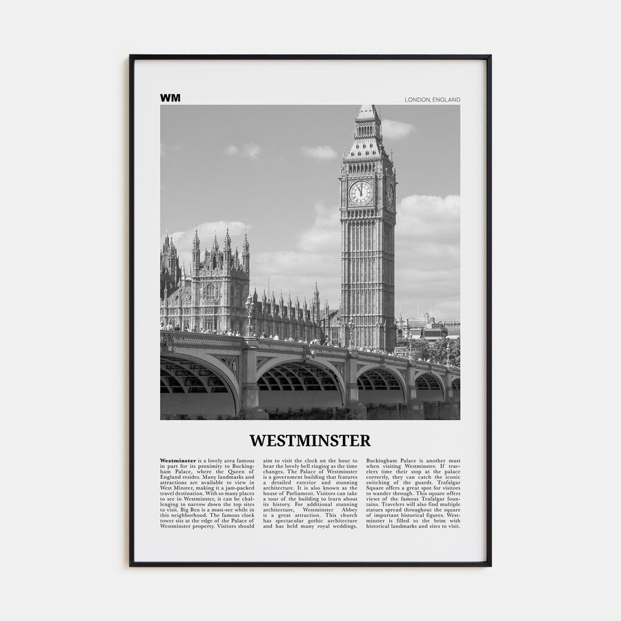 Westminster Travel B&W Poster