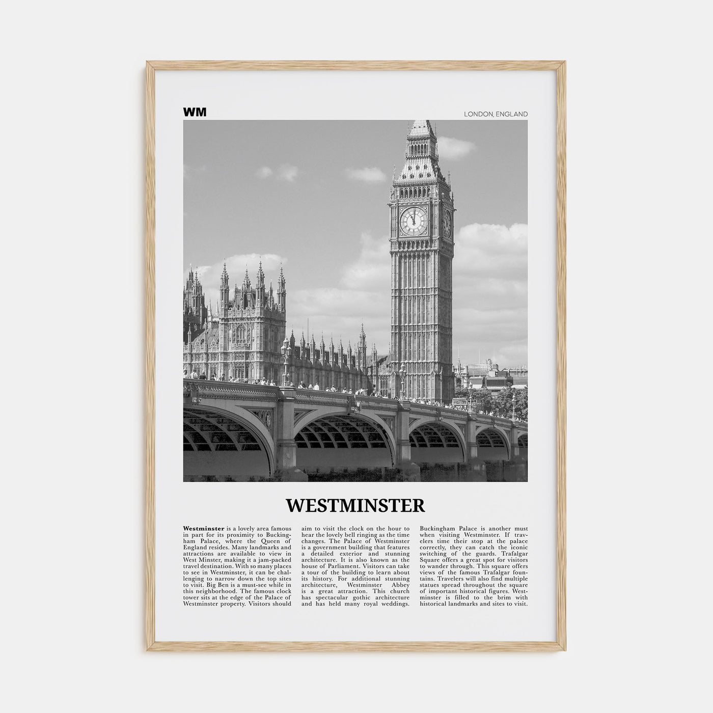 Westminster Travel B&W Poster