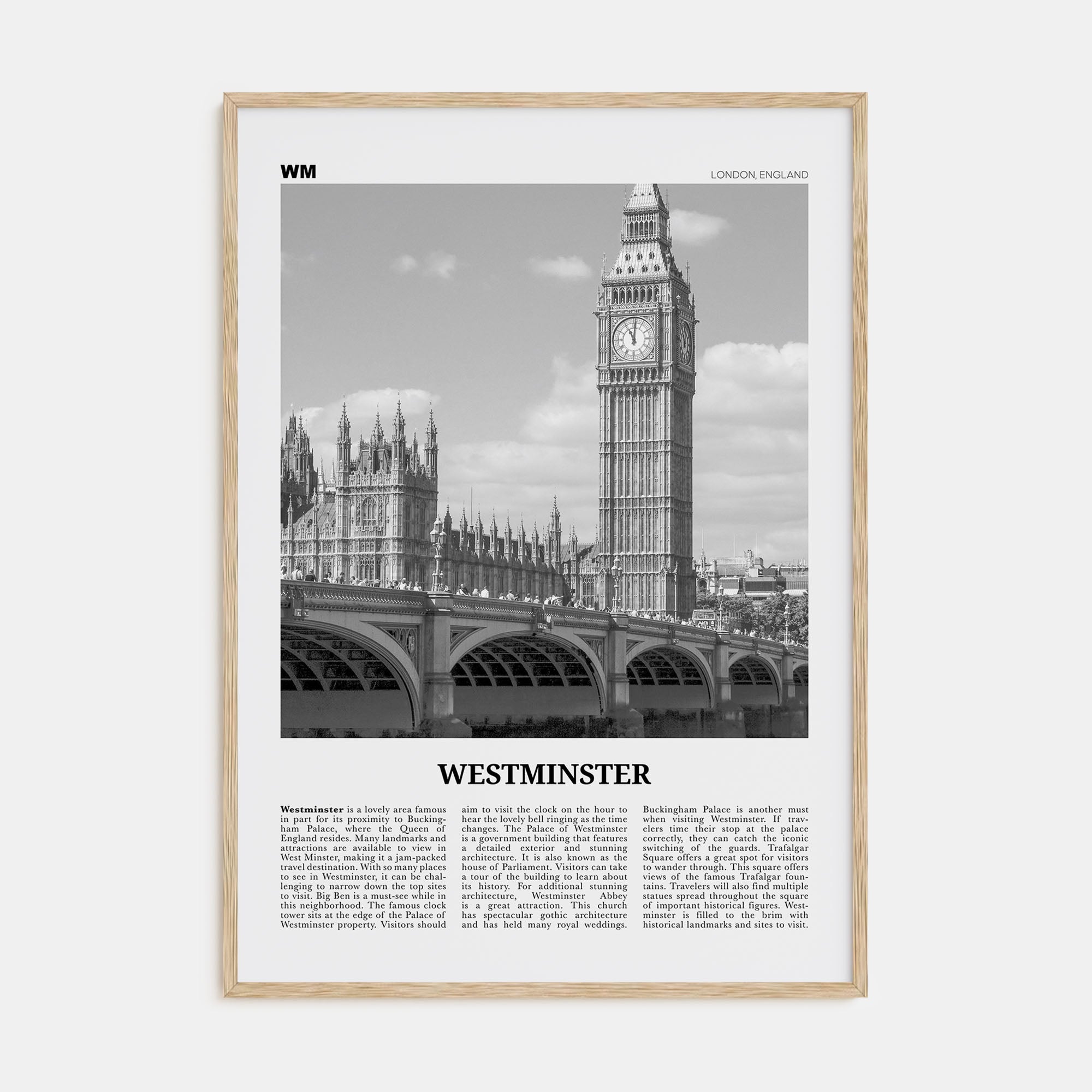 Westminster Travel B&W Poster