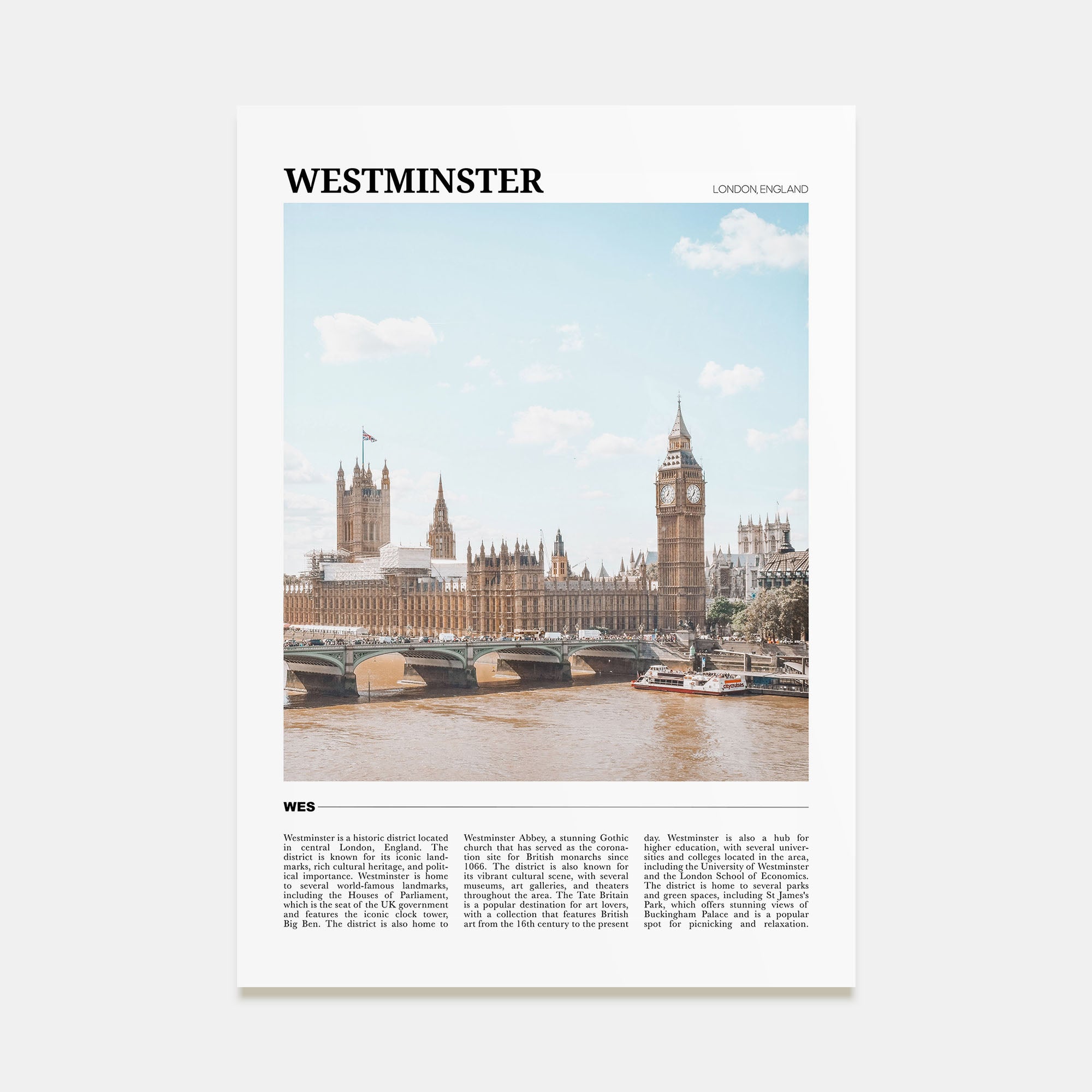 Westminster Travel Color Poster