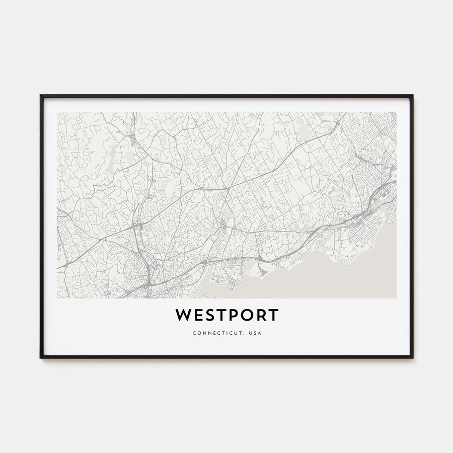 Westport, Connecticut Map Landscape Poster