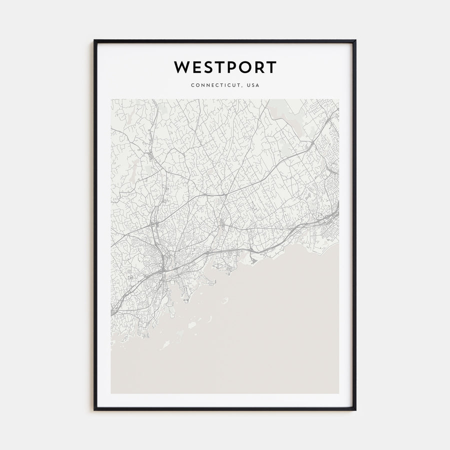 Westport, Connecticut Map Portrait Poster