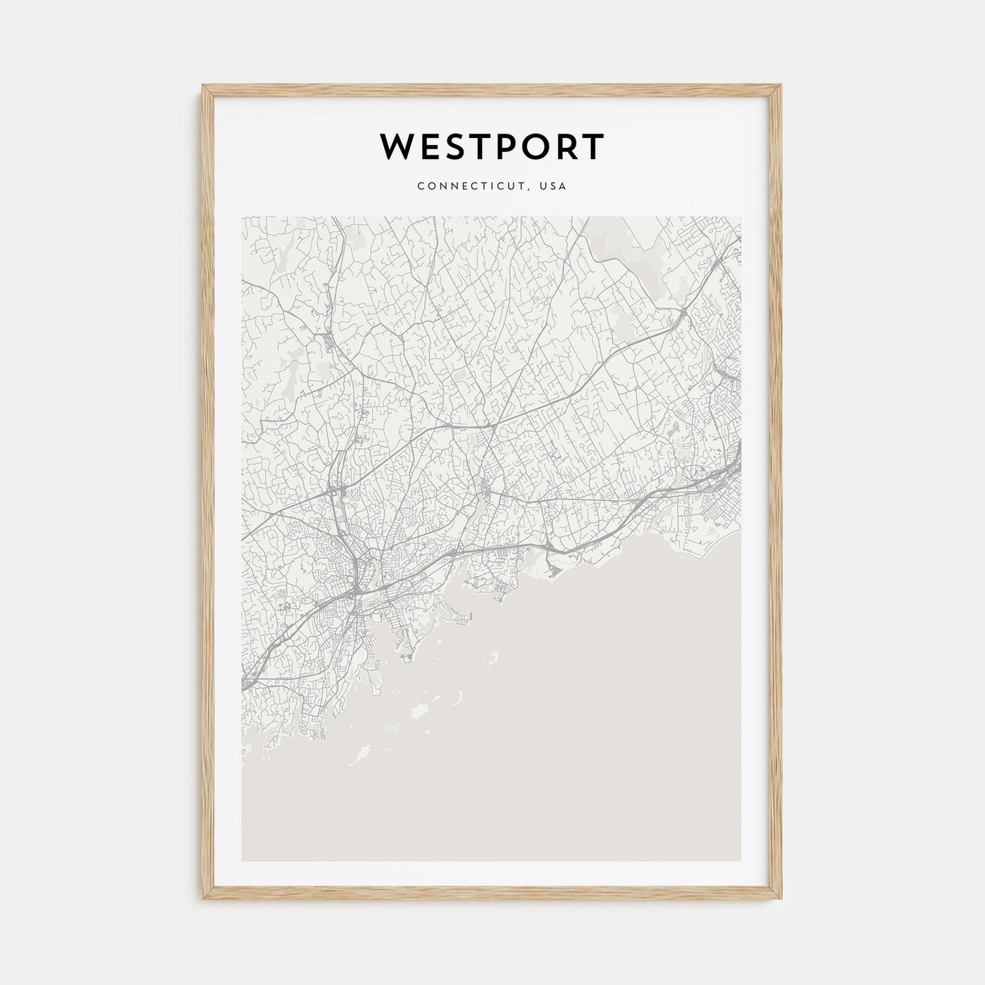 Westport, Connecticut Map Portrait Poster