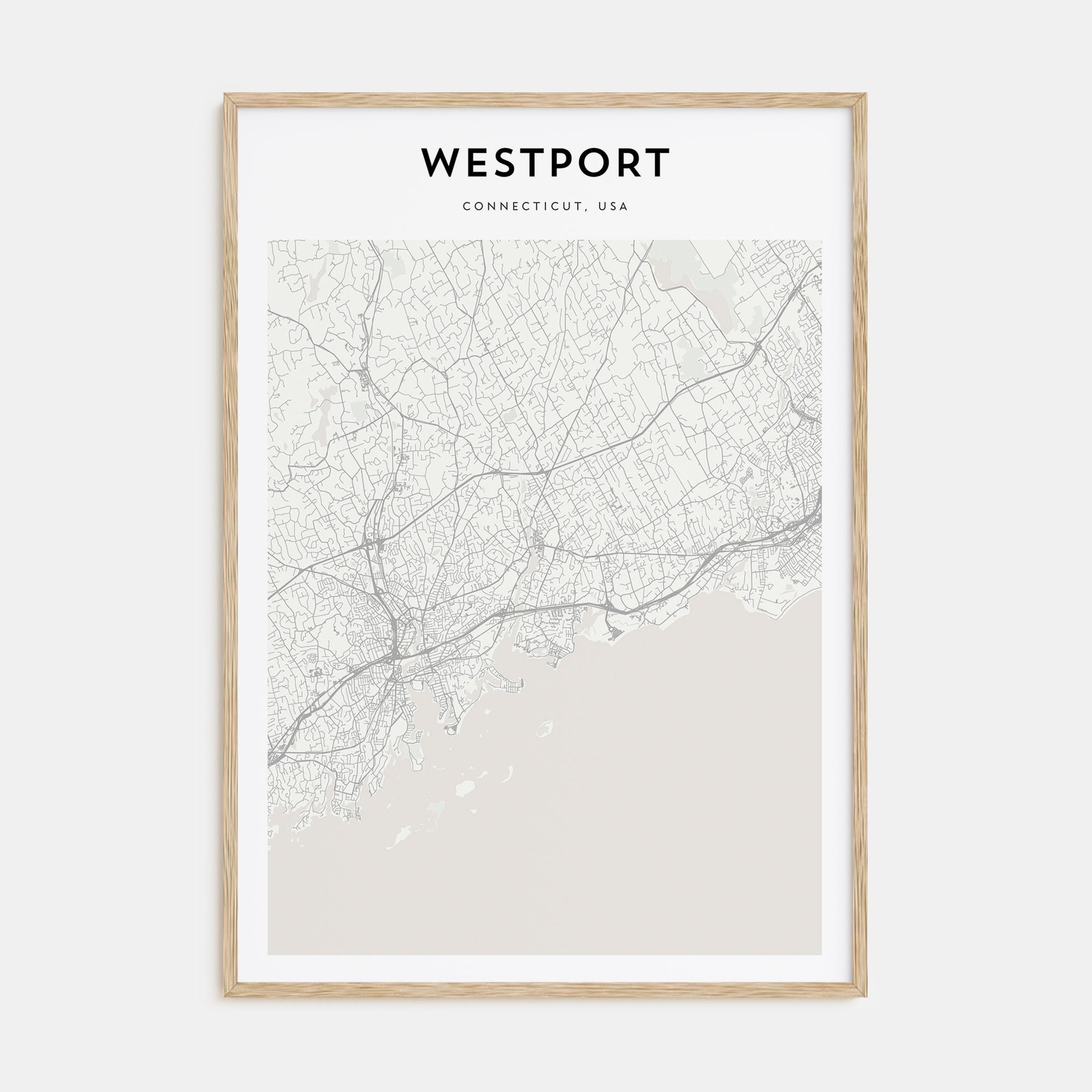 Westport, Connecticut Map Portrait Poster