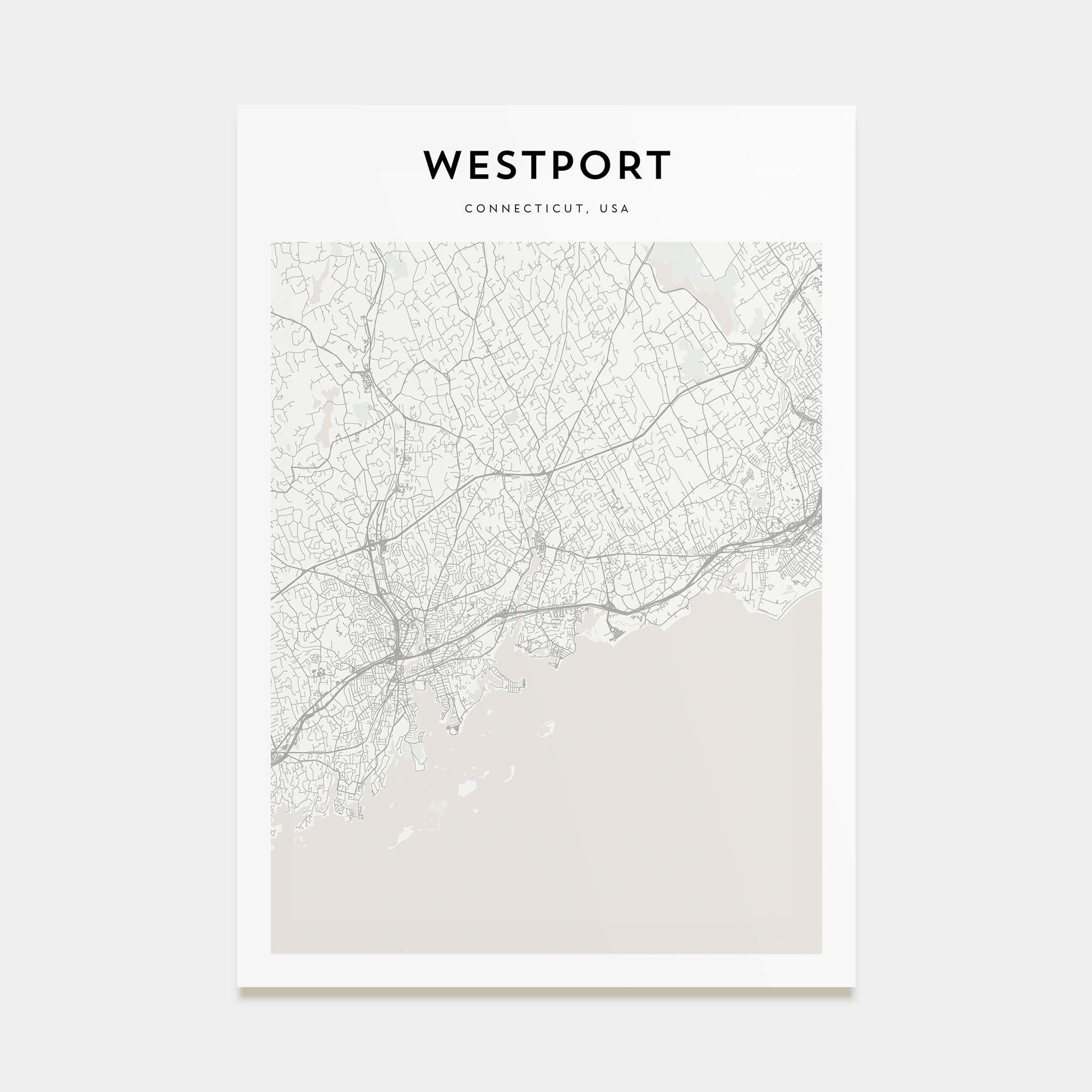 Westport, Connecticut Map Portrait Poster