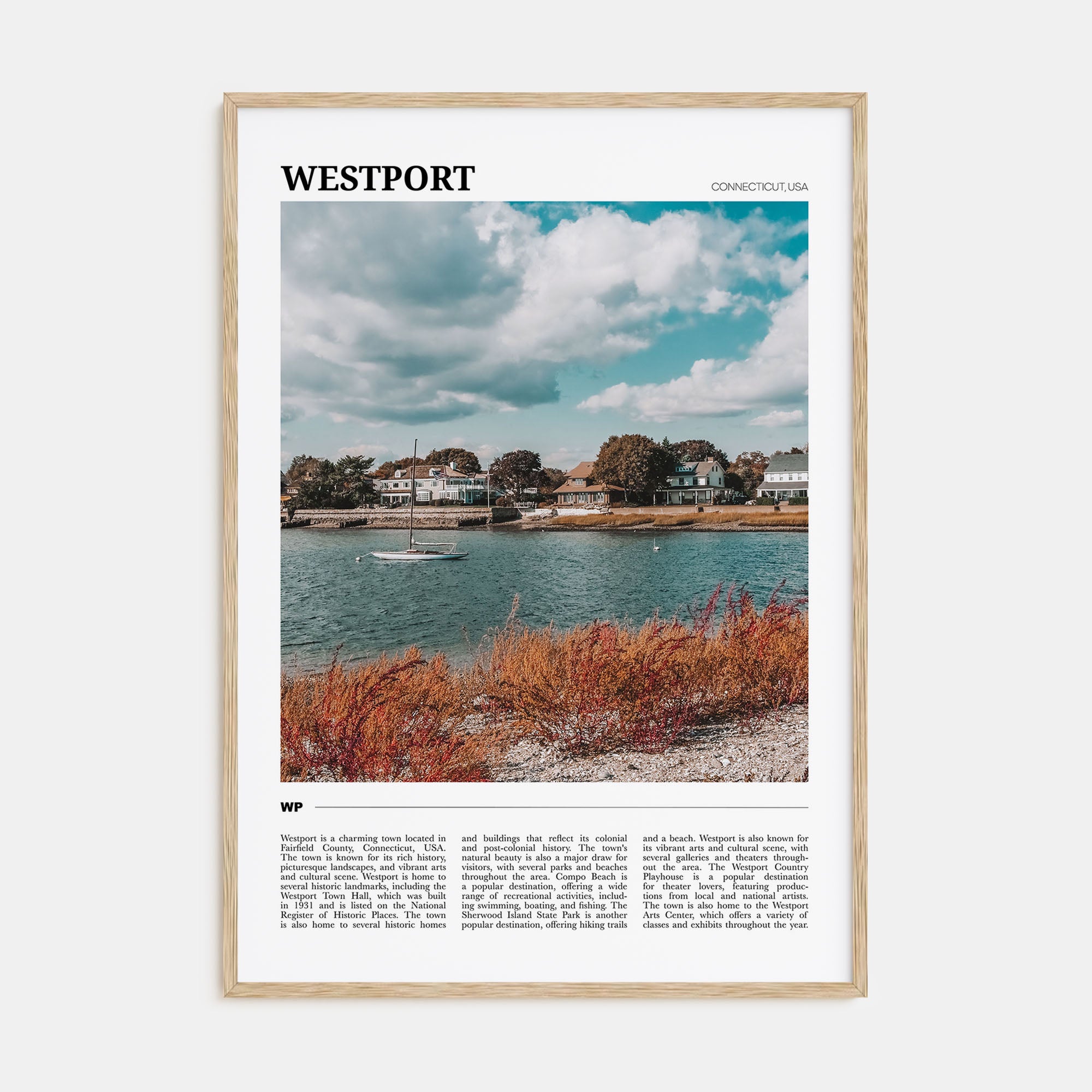 Westport, Connecticut Travel Color Poster