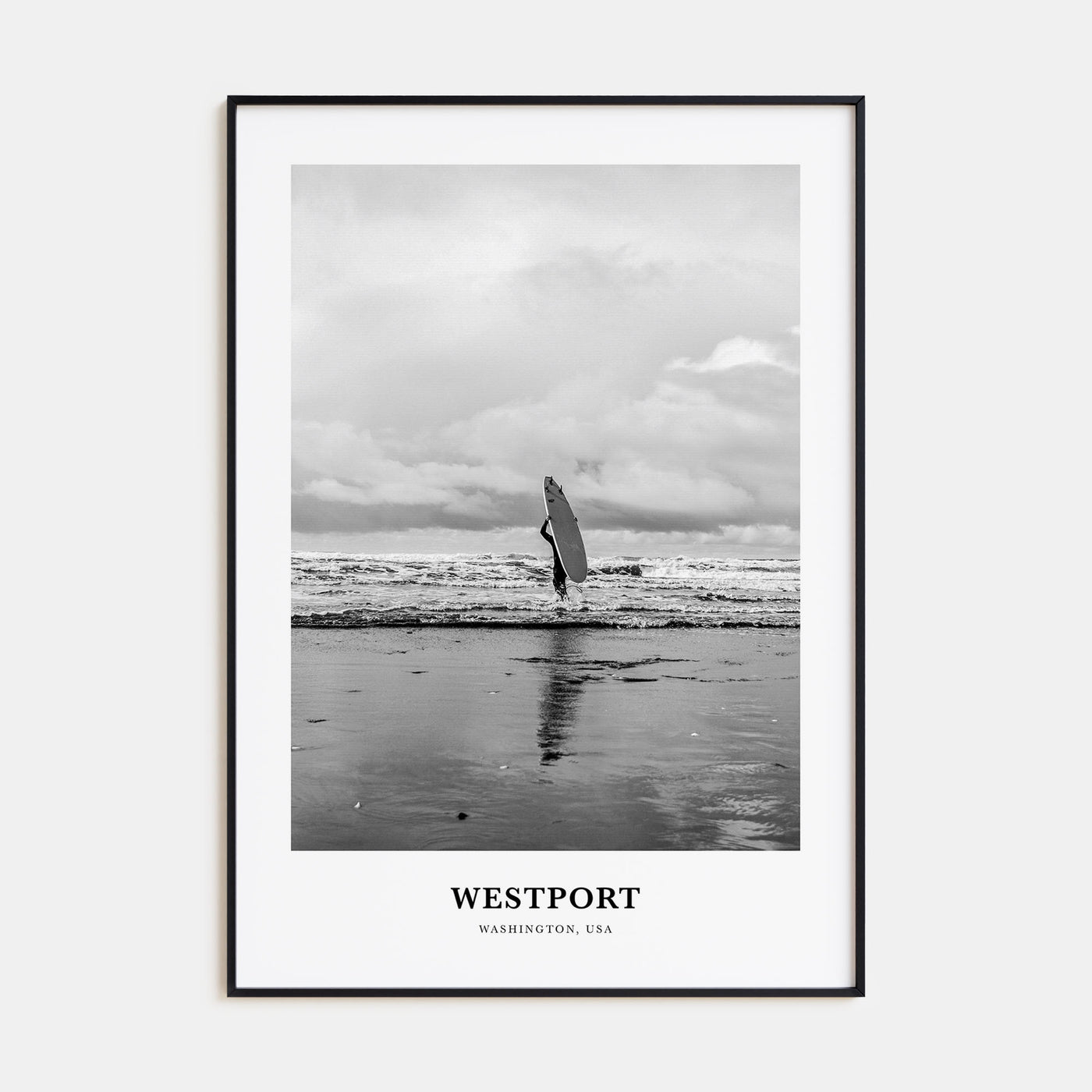 Westport, Washington Portrait B&W Poster