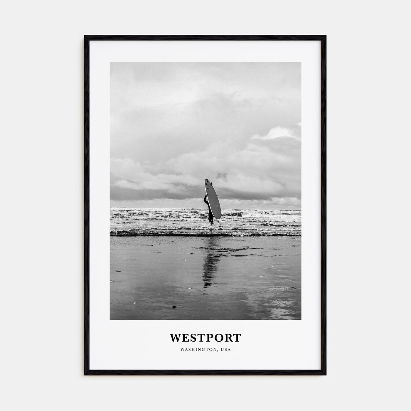 Westport, Washington Portrait B&W Poster