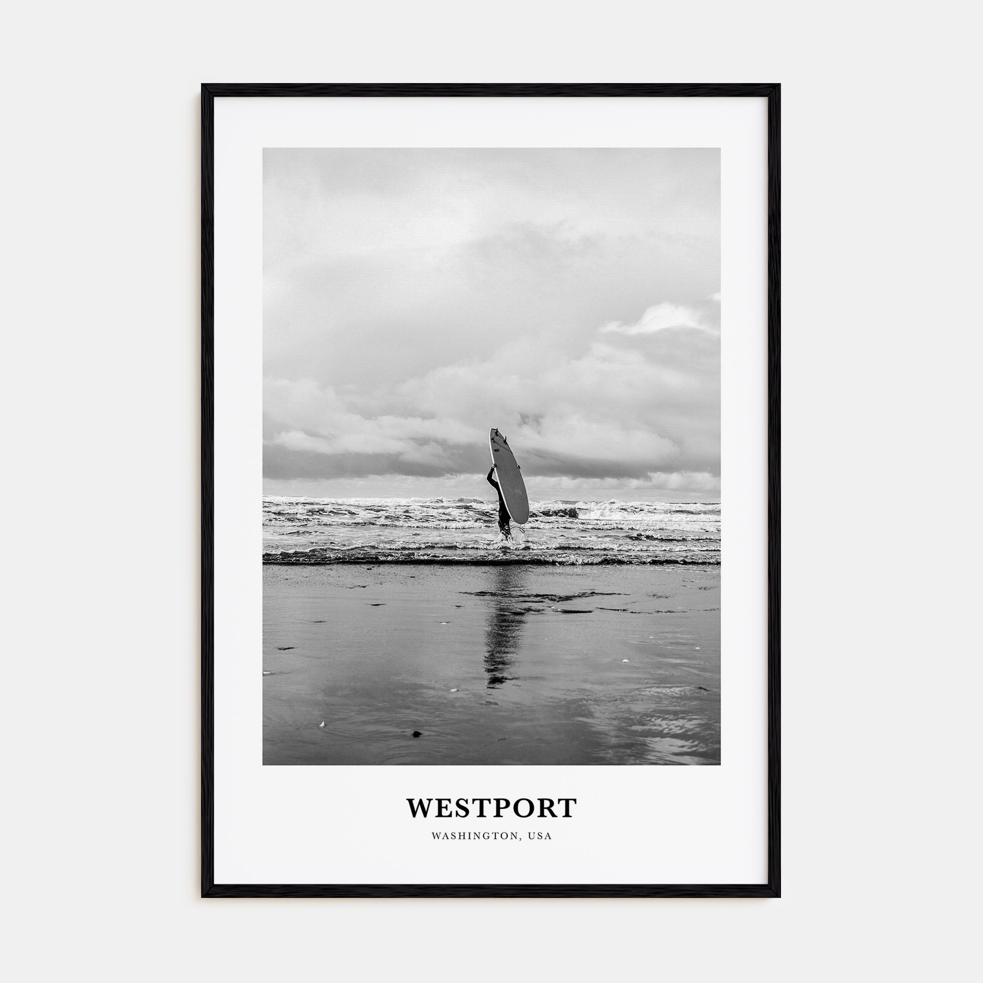 Westport, Washington Portrait B&W Poster