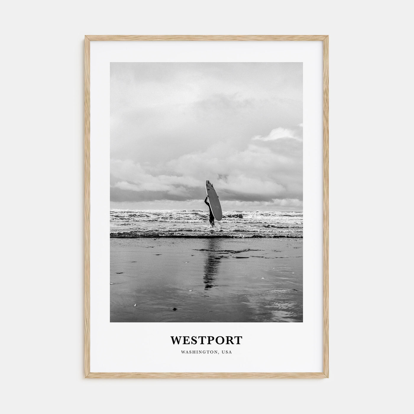 Westport, Washington Portrait B&W Poster