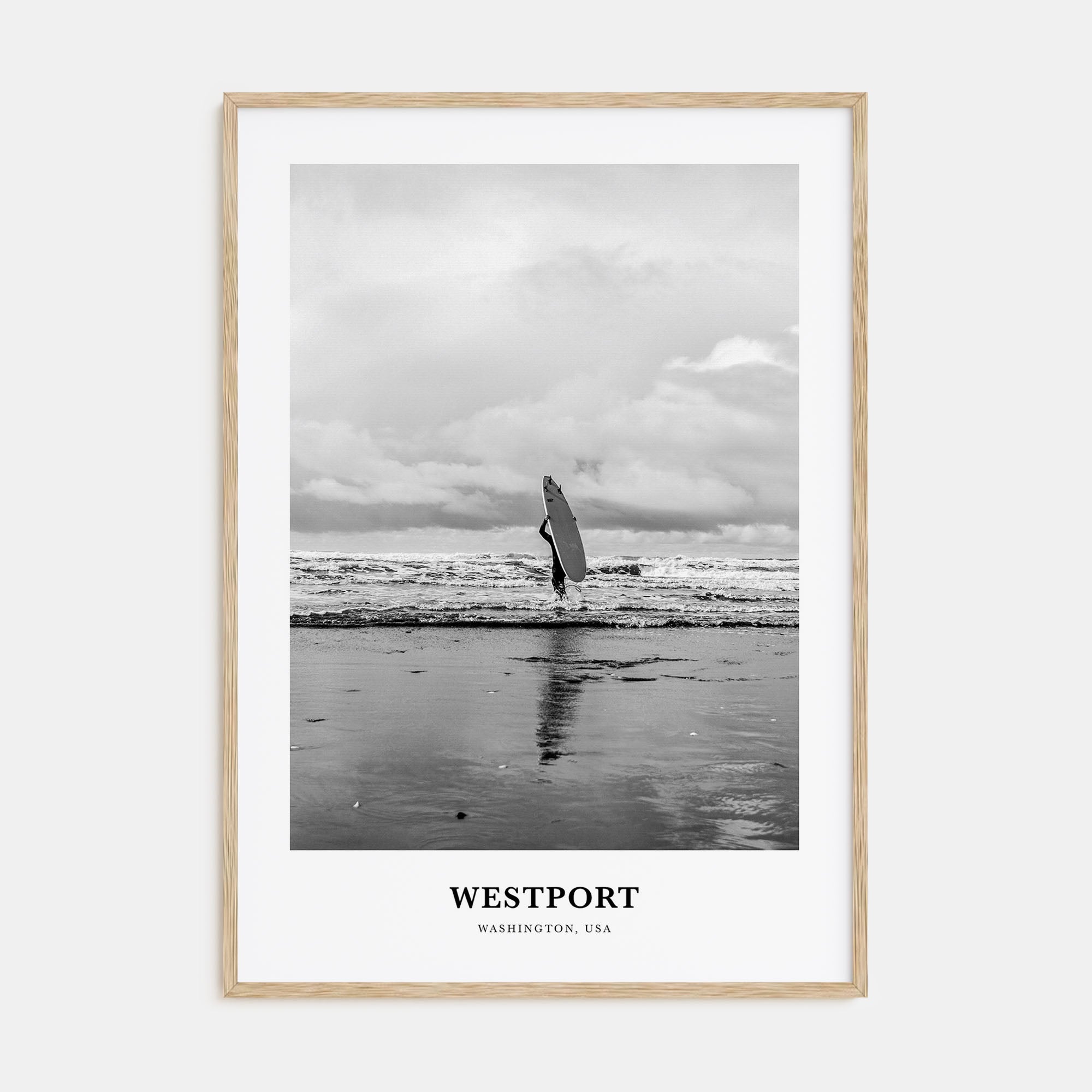 Westport, Washington Portrait B&W Poster
