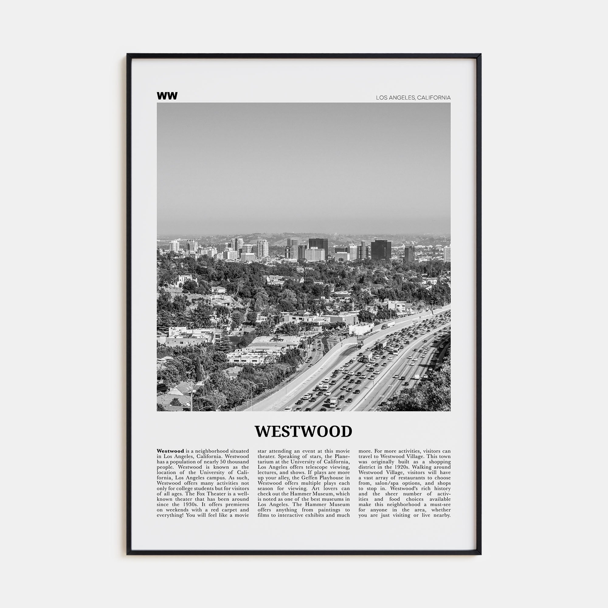 Westwood Travel B&W Poster