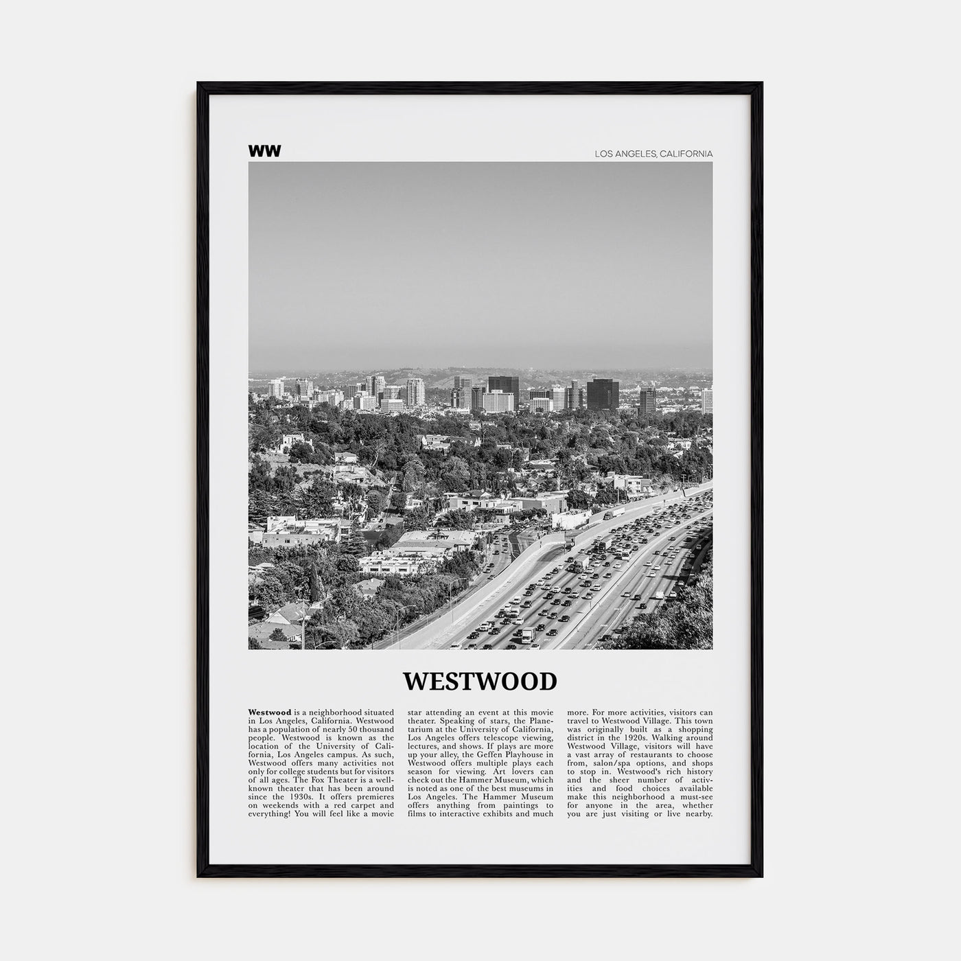 Westwood Travel B&W Poster