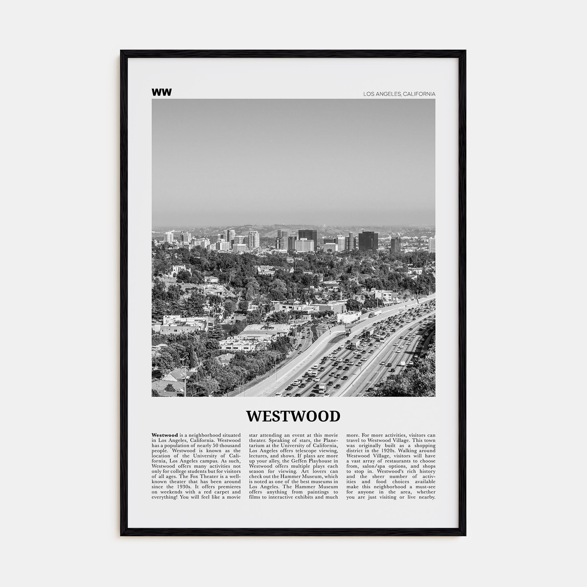 Westwood Travel B&W Poster