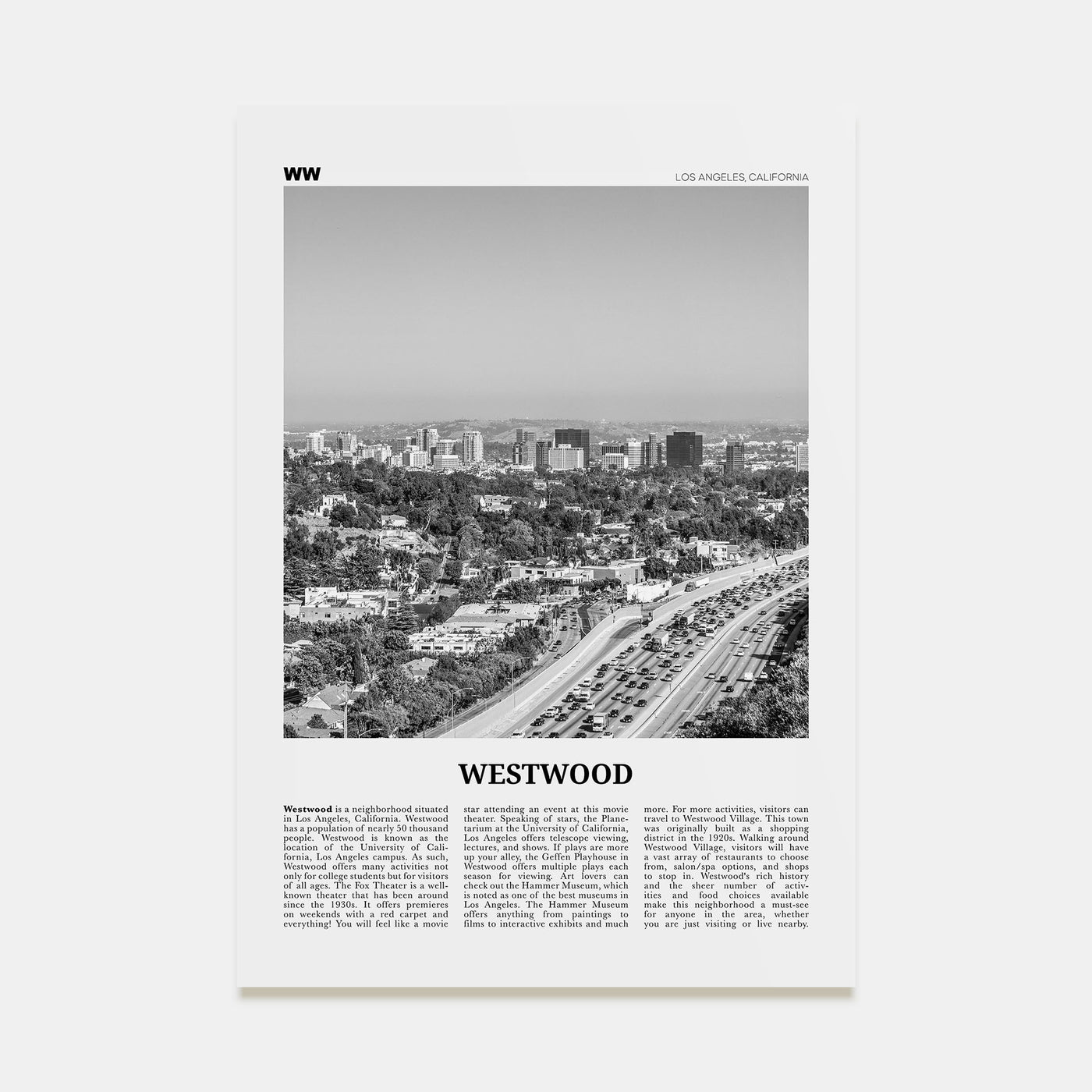 Westwood Travel B&W Poster