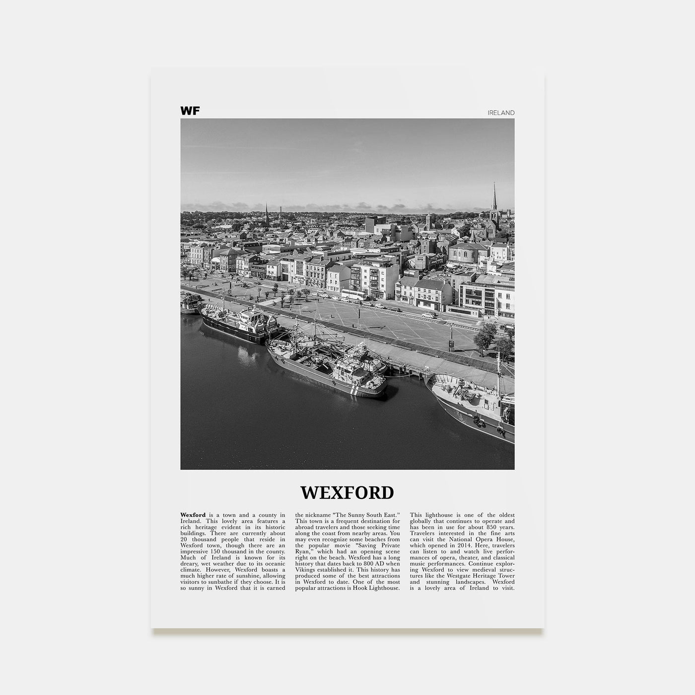 Wexford Travel B&W Poster