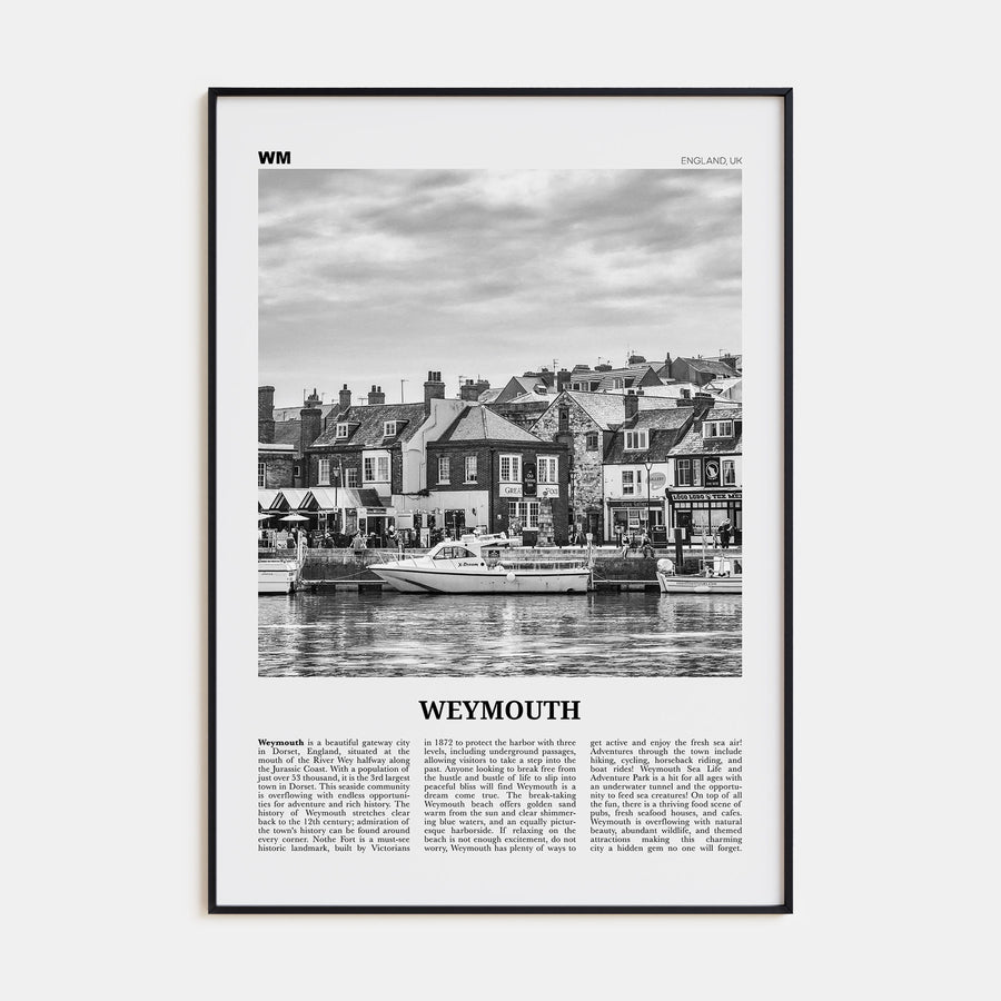 Weymouth Travel B&W Poster