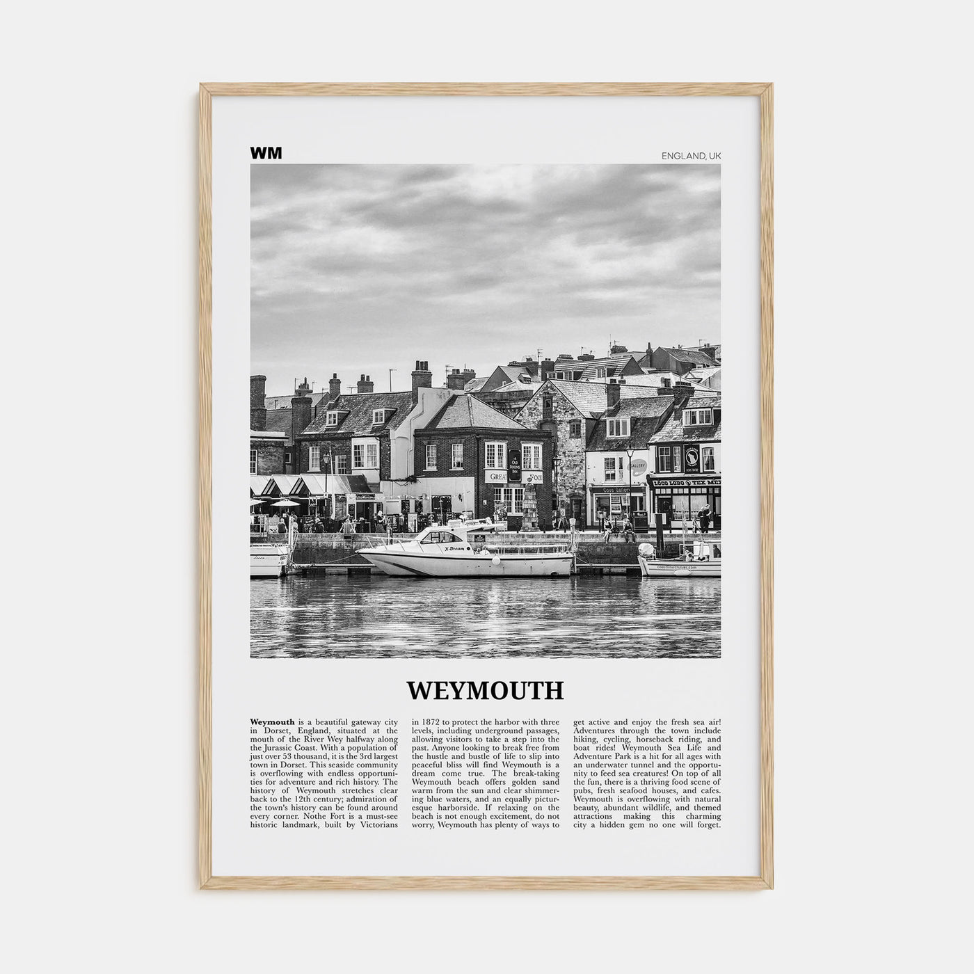 Weymouth Travel B&W Poster