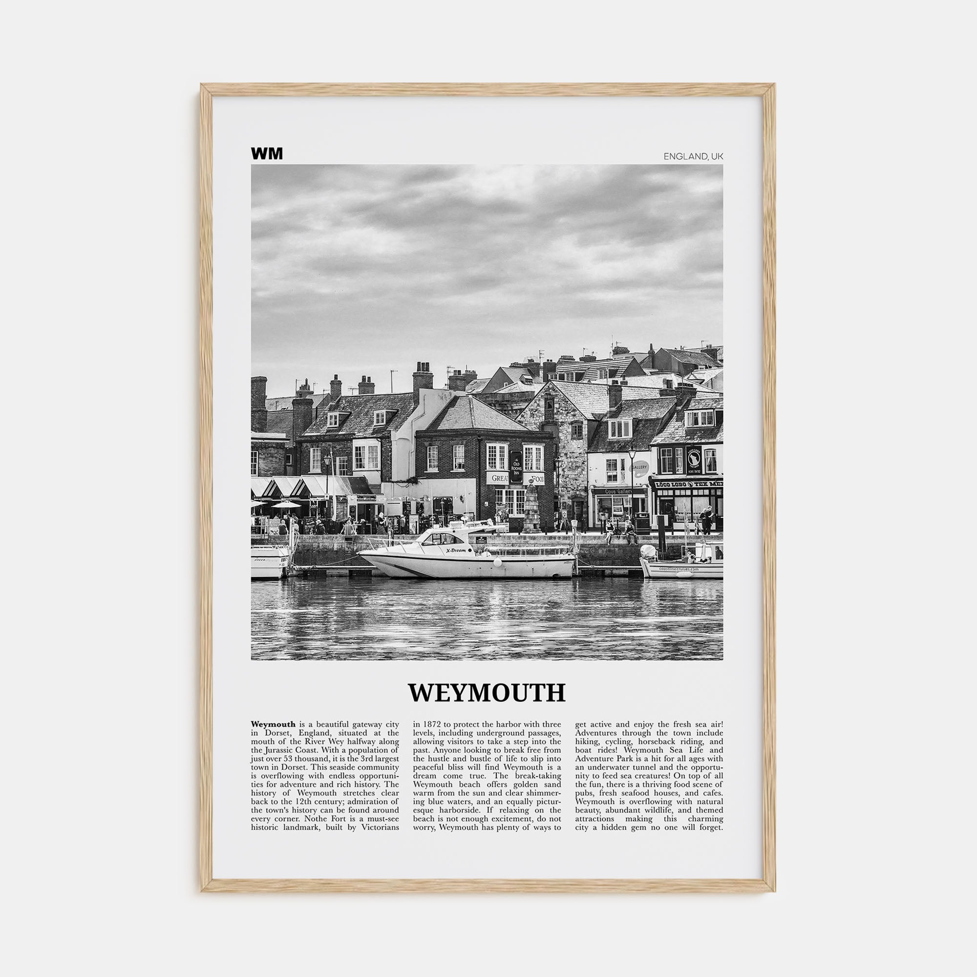 Weymouth Travel B&W Poster