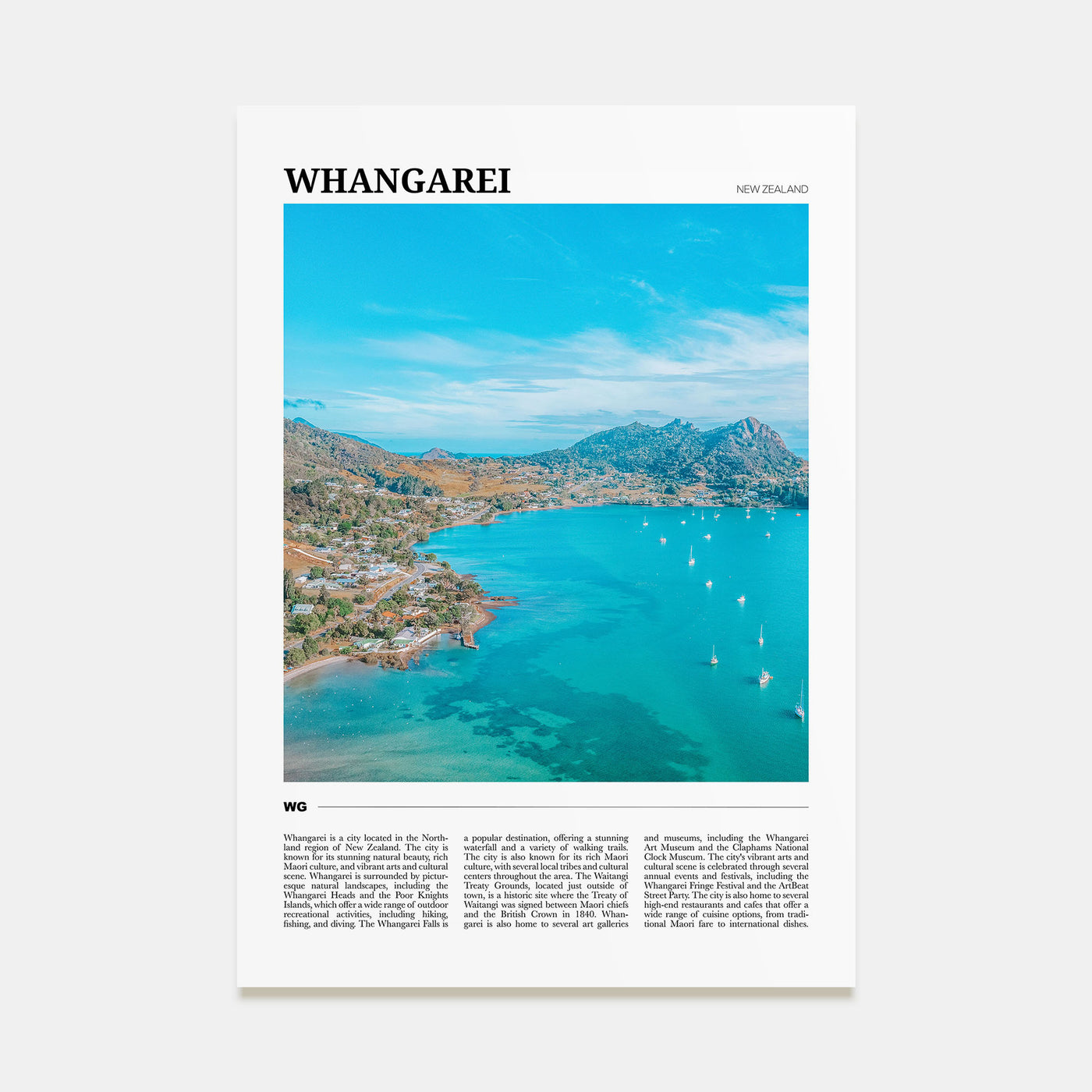 Whangarei Travel Color Poster