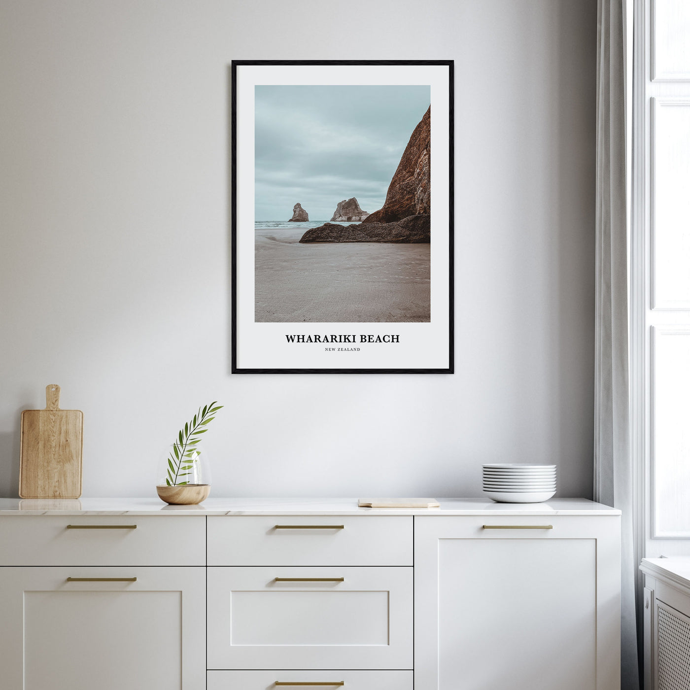 Wharariki Beach Portrait Color Poster