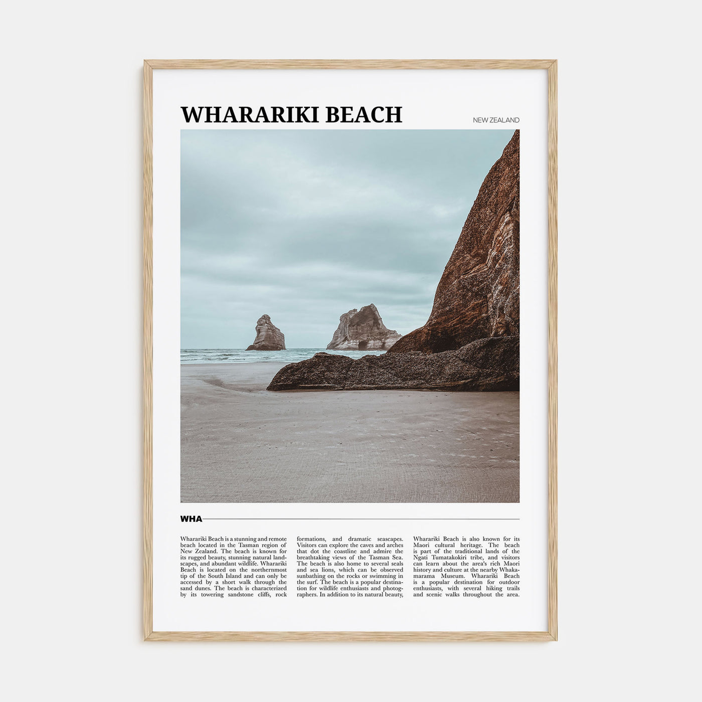 Wharariki Beach Travel Color Poster