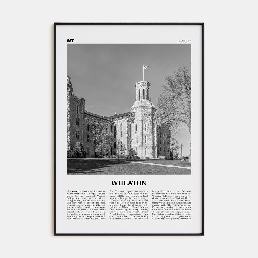 Wheaton Travel B&W Poster
