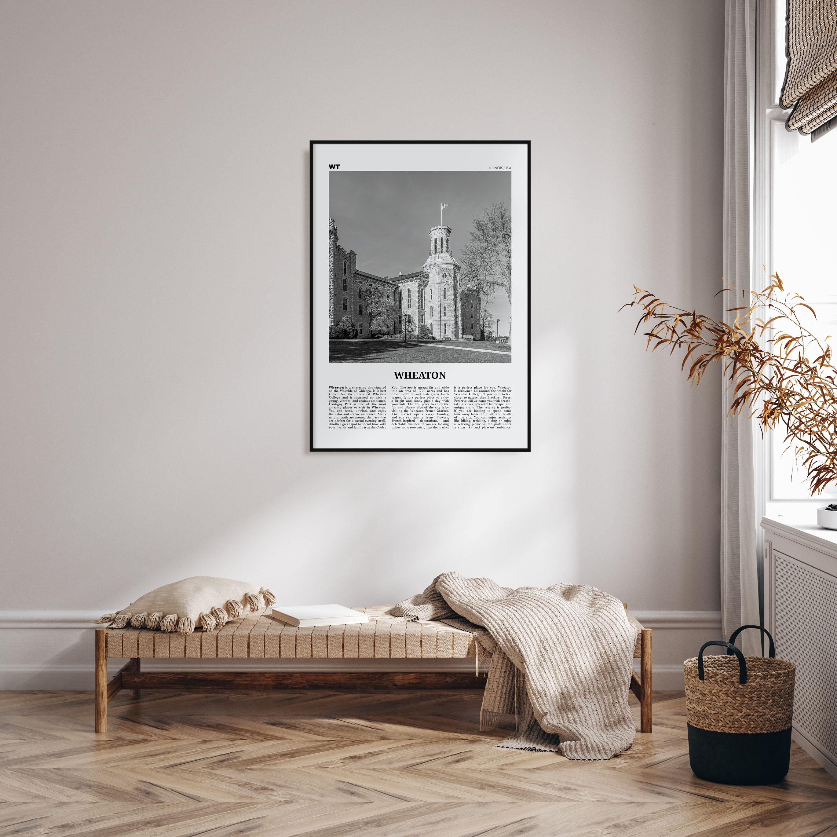 Wheaton Travel B&W Poster