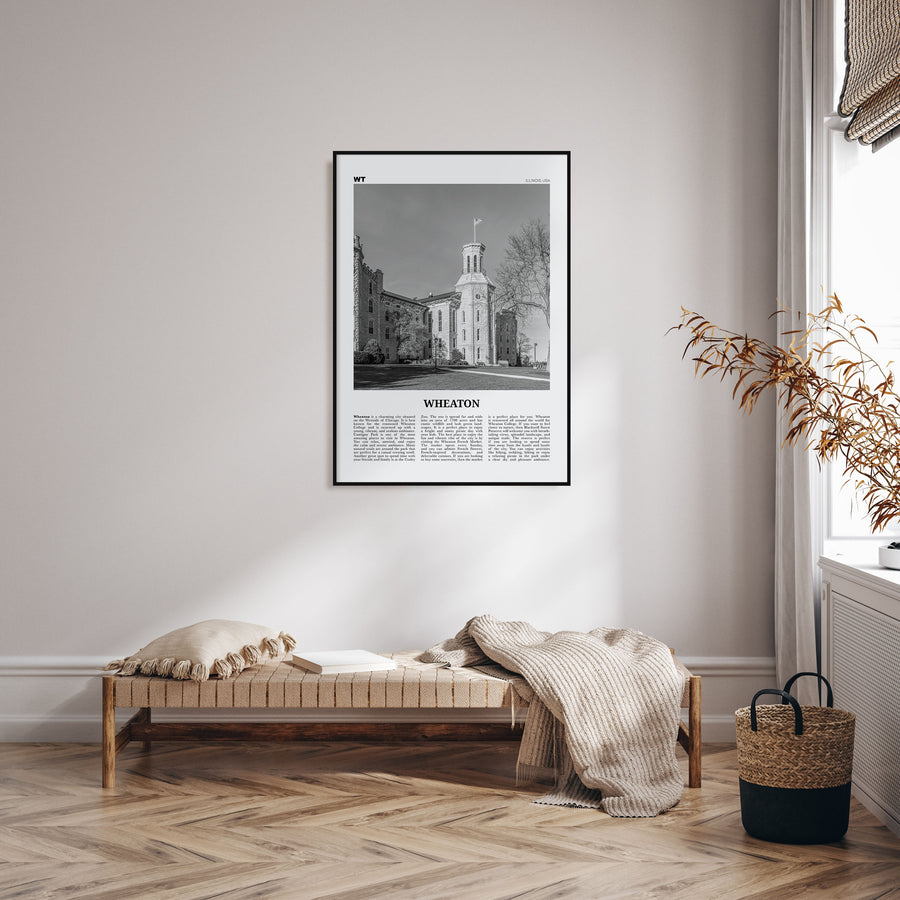 Wheaton Travel B&W Poster