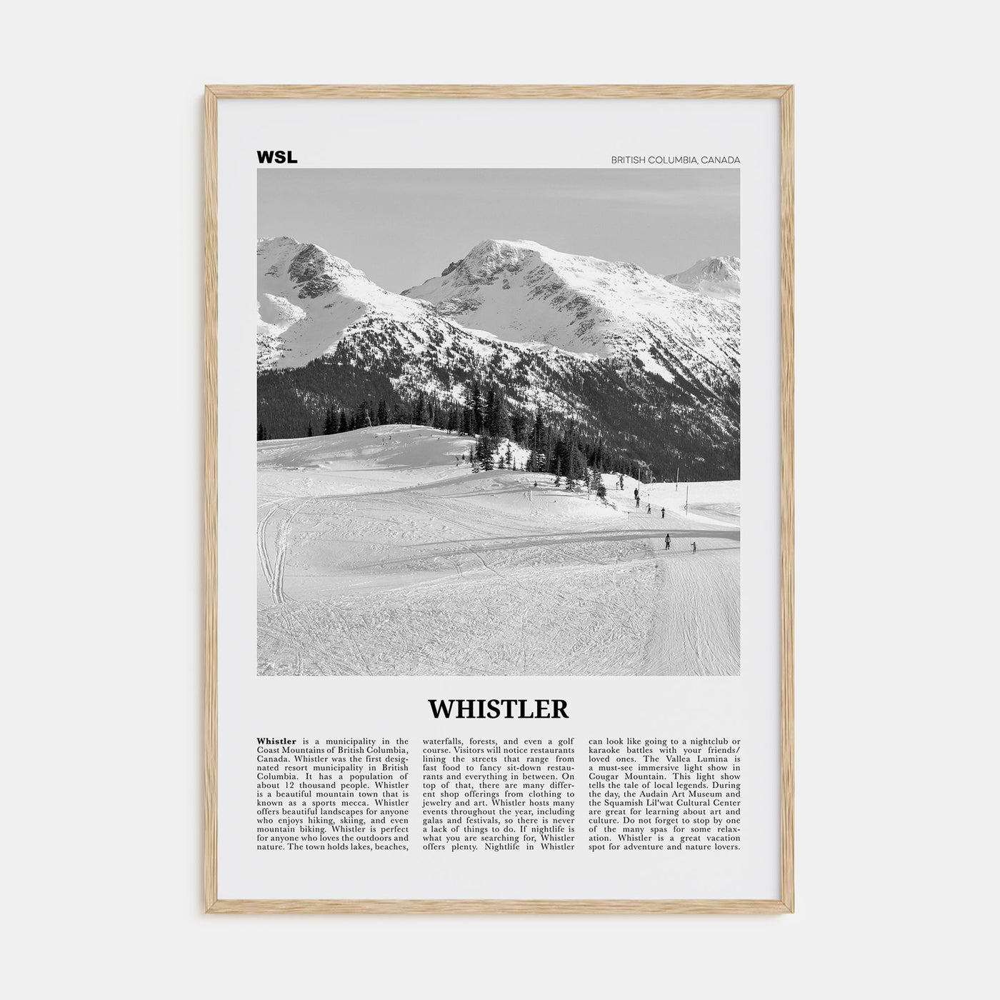 Whistler Travel B&W Poster