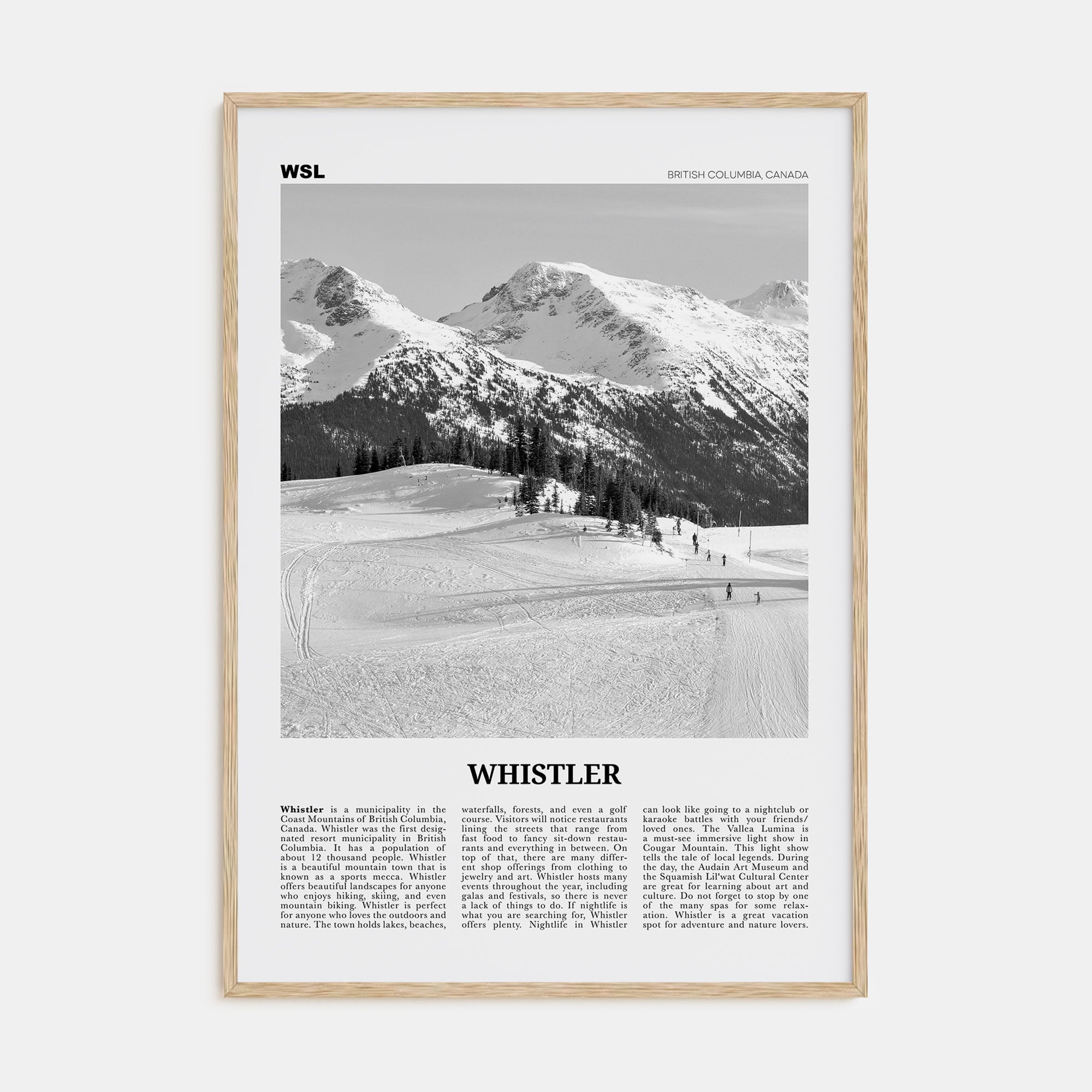 Whistler Travel B&W Poster
