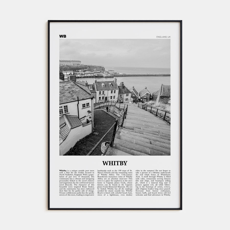 Whitby Travel B&W Poster