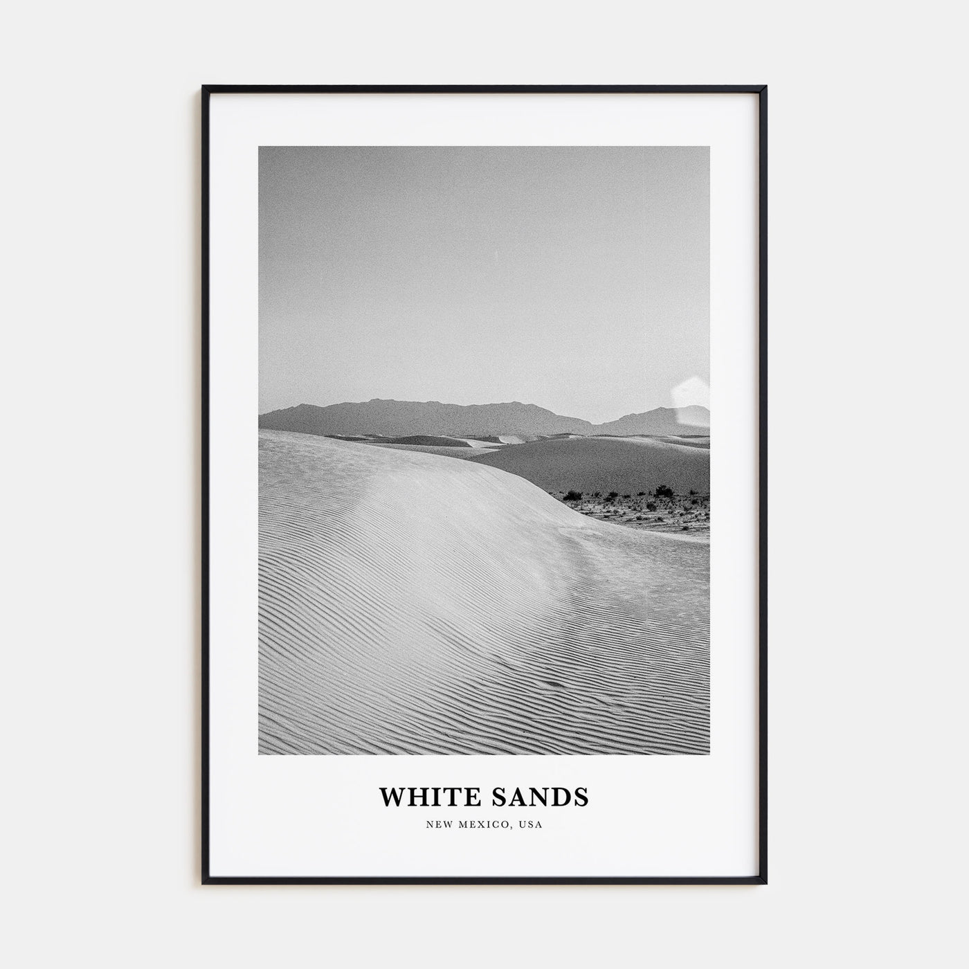 White Sands National Park Portrait B&W Poster