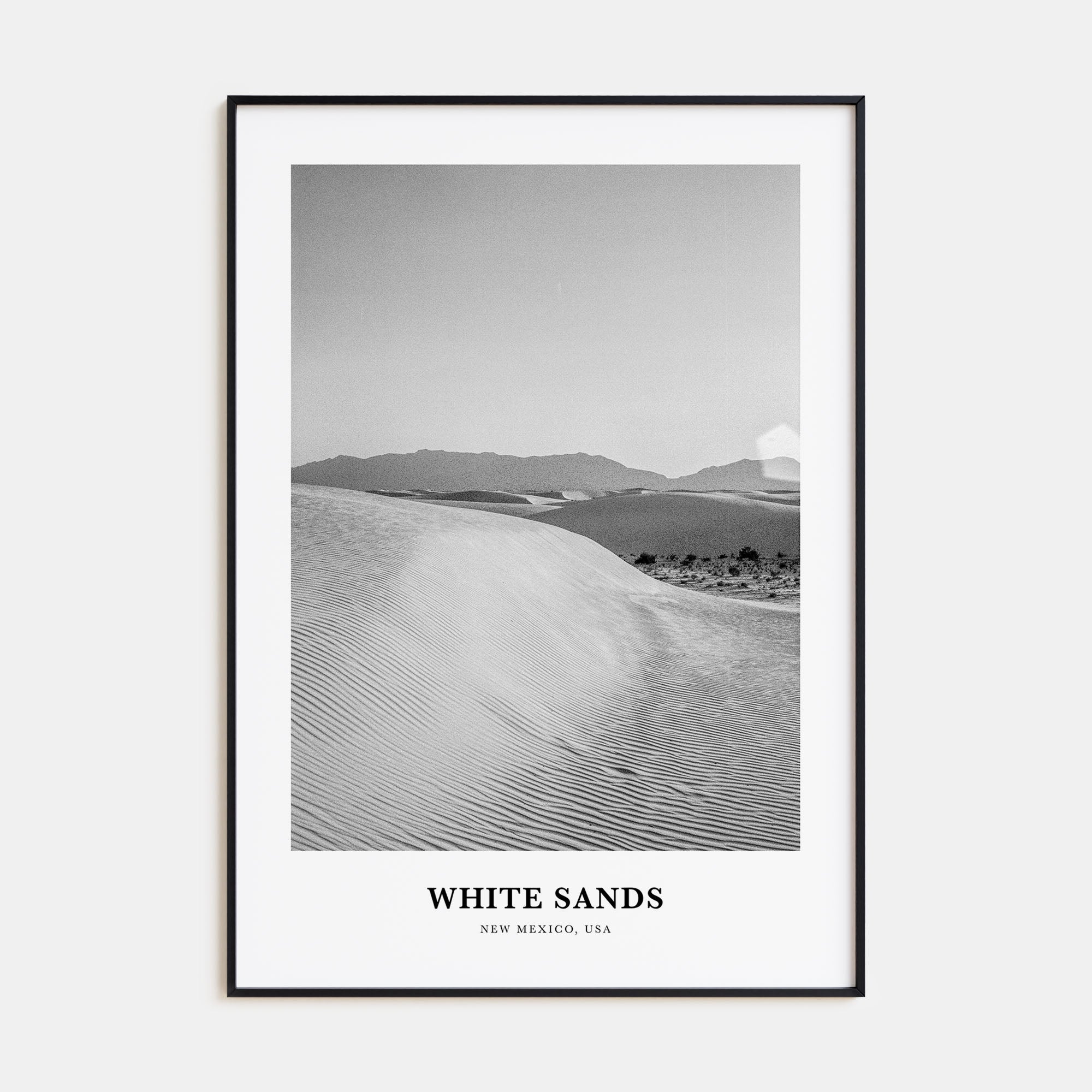 White Sands National Park Portrait B&W Poster