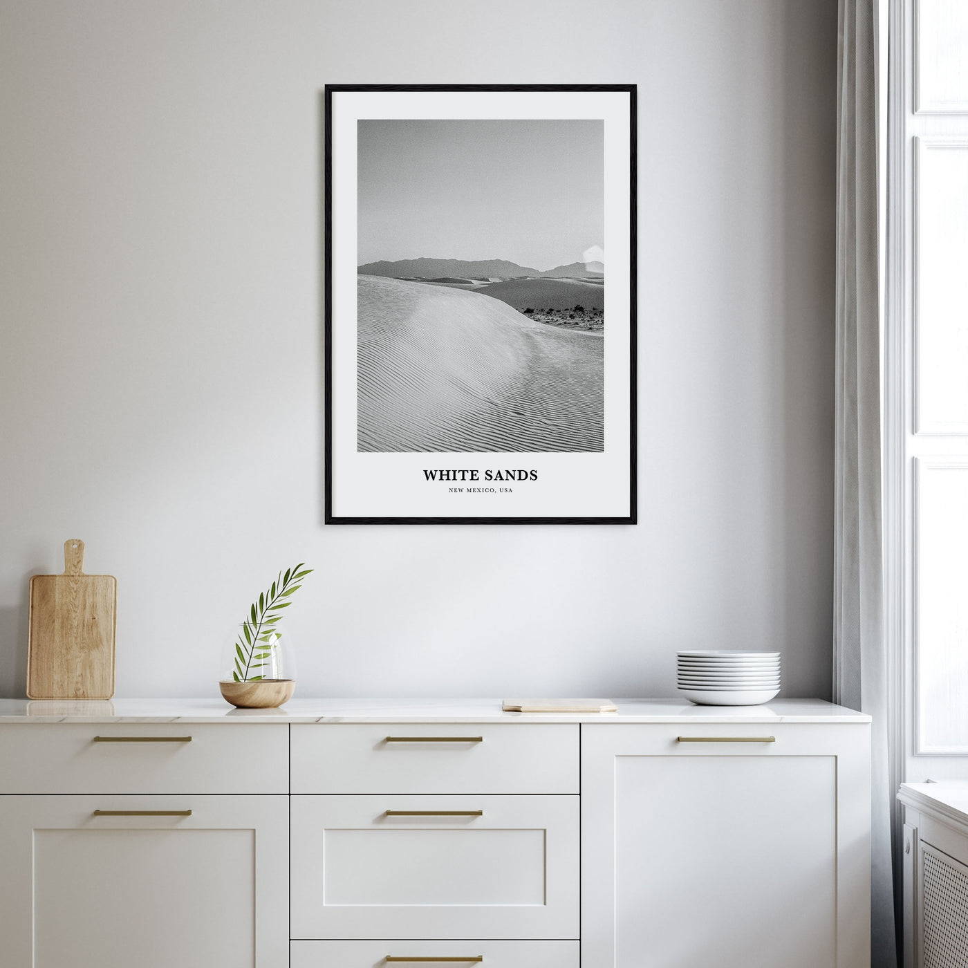 White Sands National Park Portrait B&W Poster