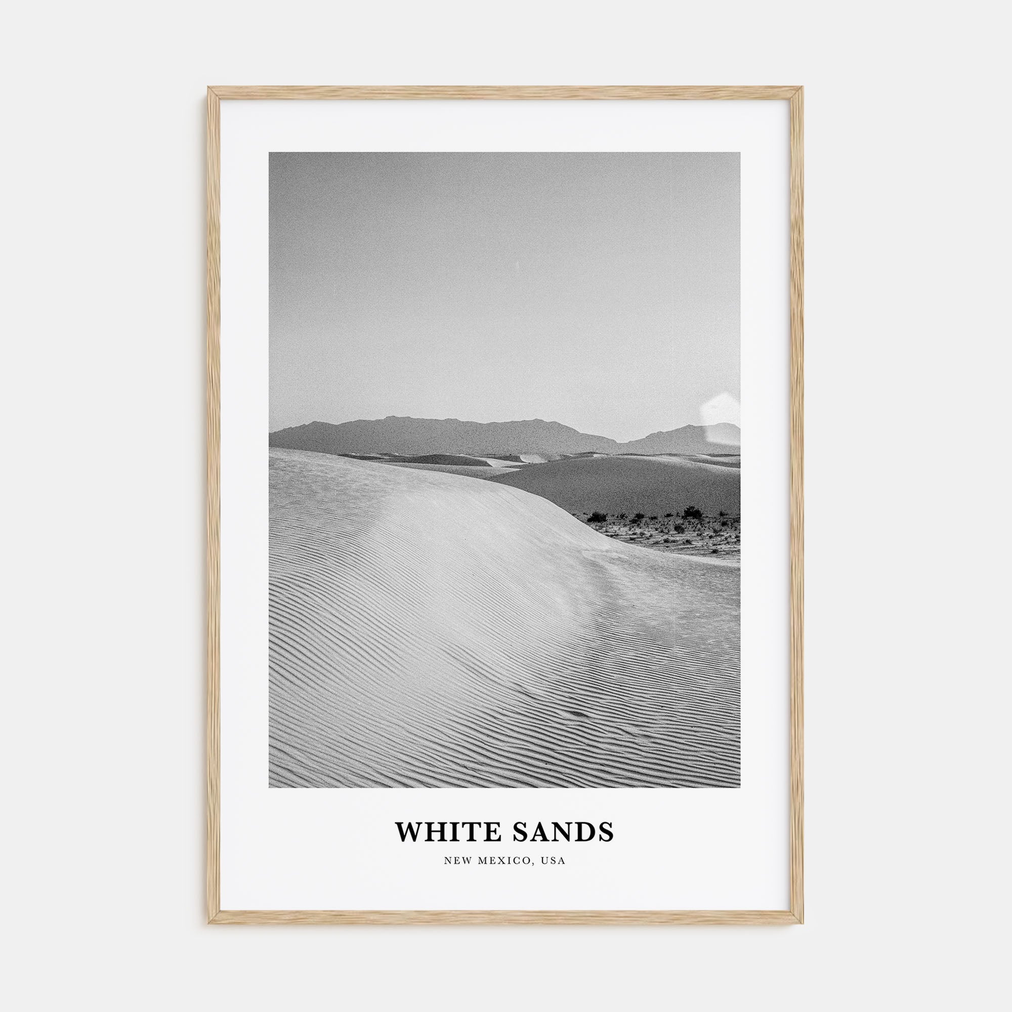 White Sands National Park Portrait B&W Poster