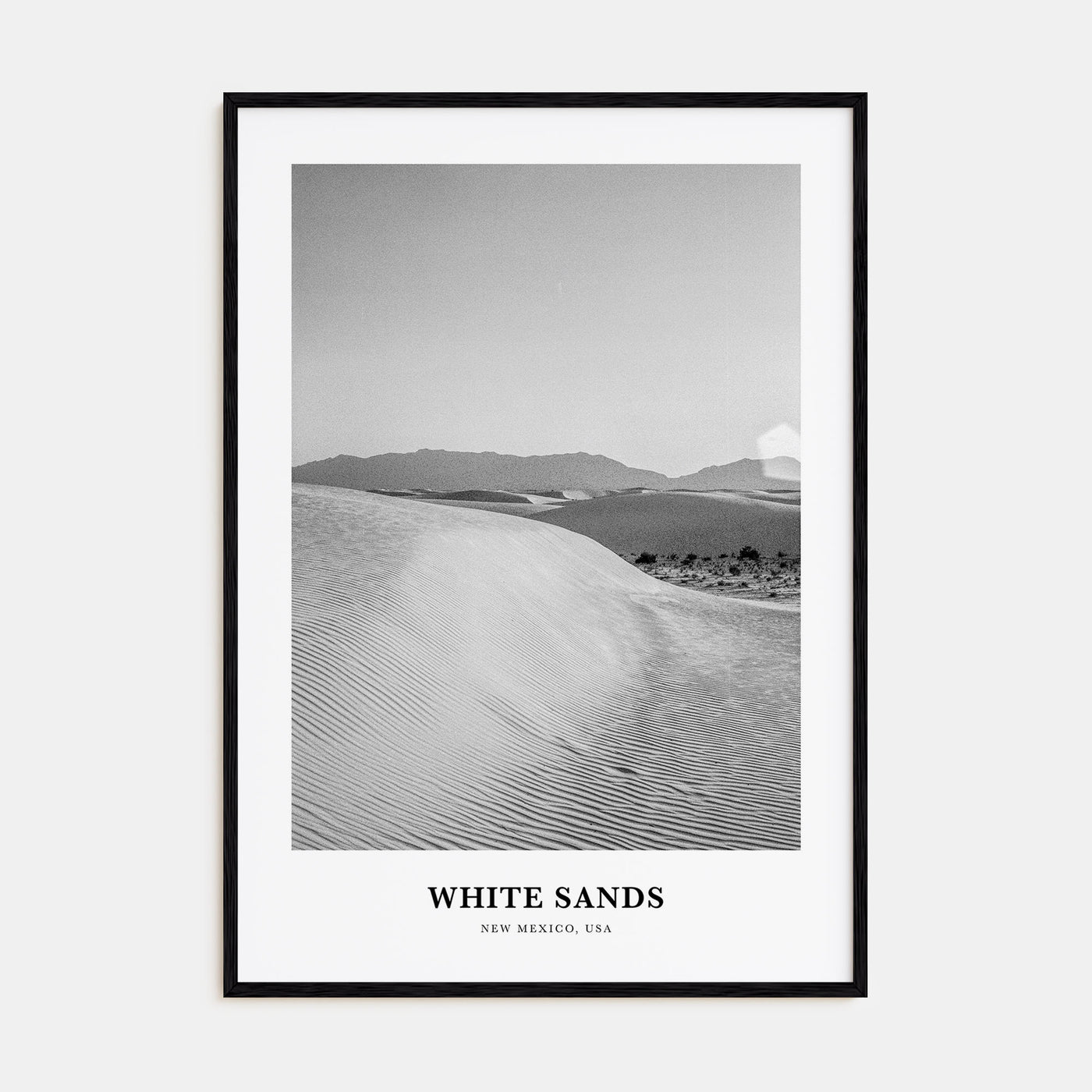 White Sands National Park Portrait B&W Poster