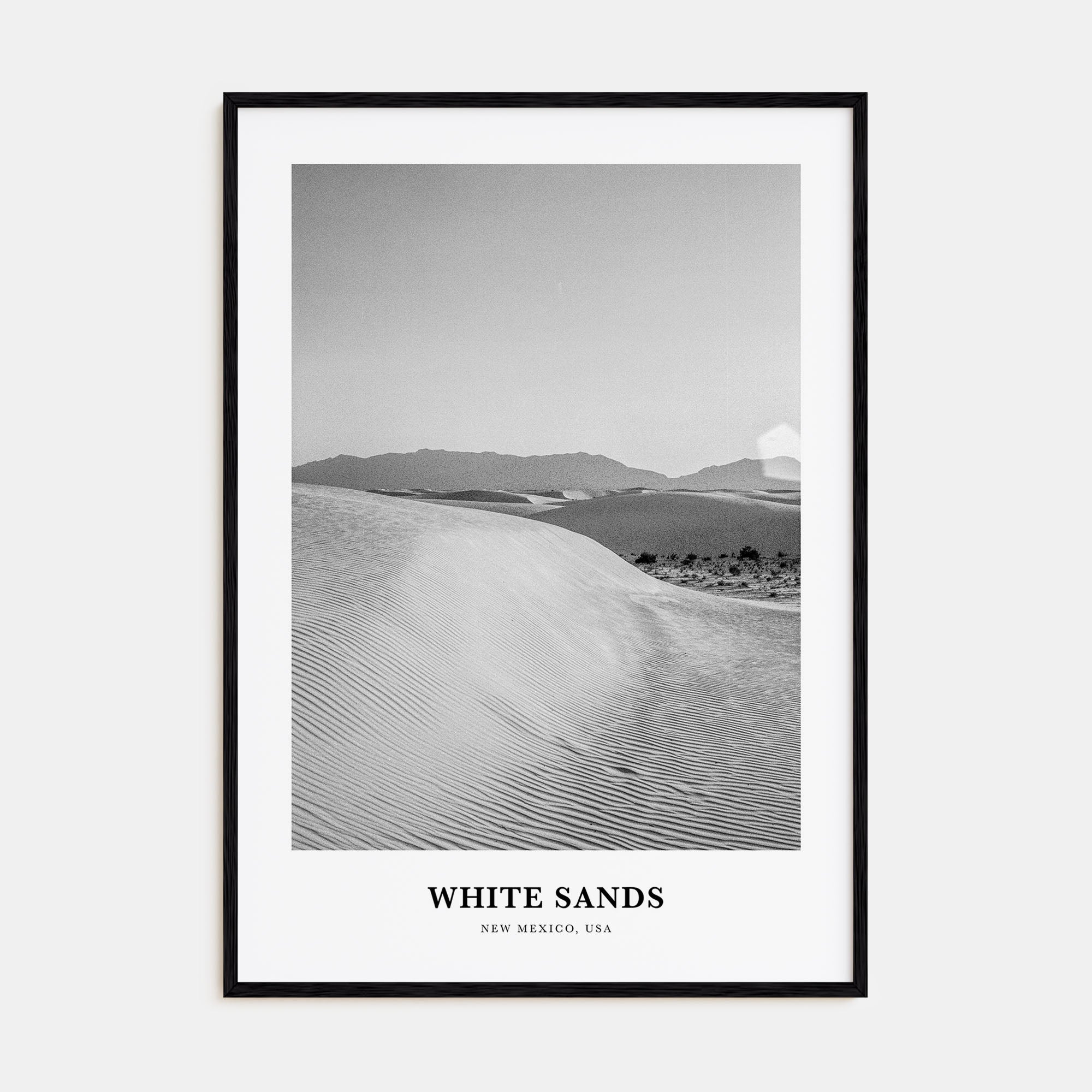 White Sands National Park Portrait B&W Poster