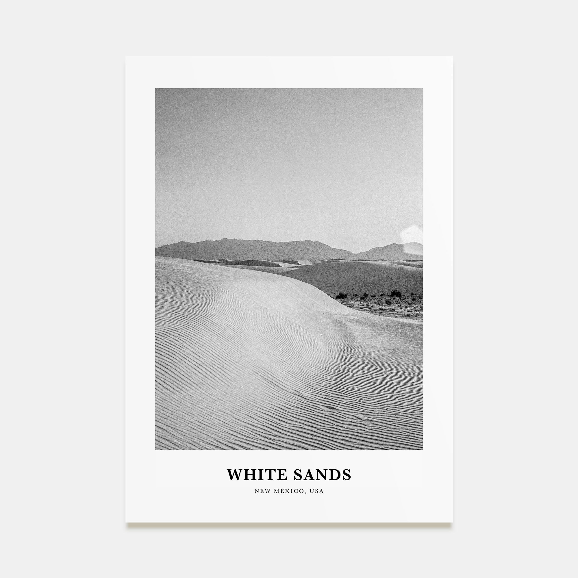 White Sands National Park Portrait B&W Poster