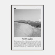White Sands National Park Travel B&W Poster