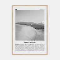 White Sands National Park Travel B&W Poster