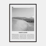 White Sands National Park Travel B&W Poster