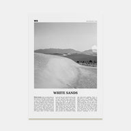 White Sands National Park Travel B&W Poster