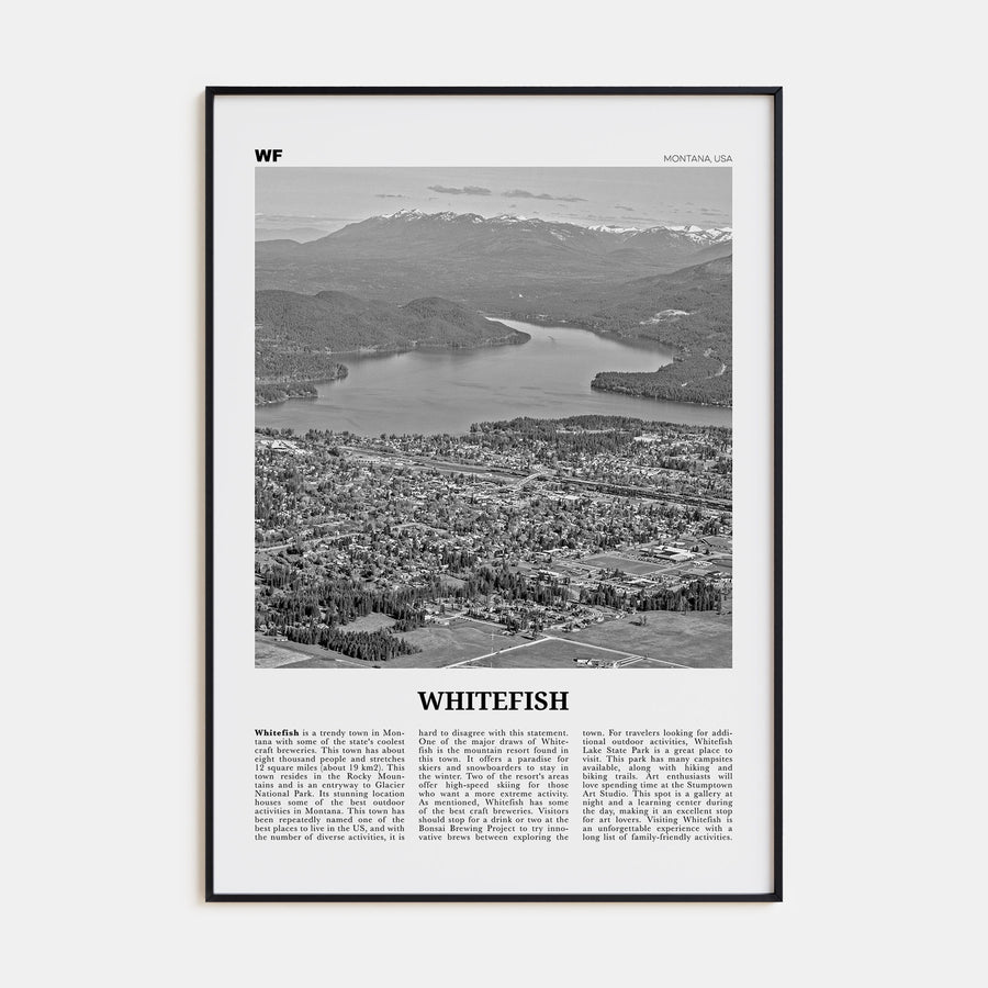Whitefish Travel B&W Poster