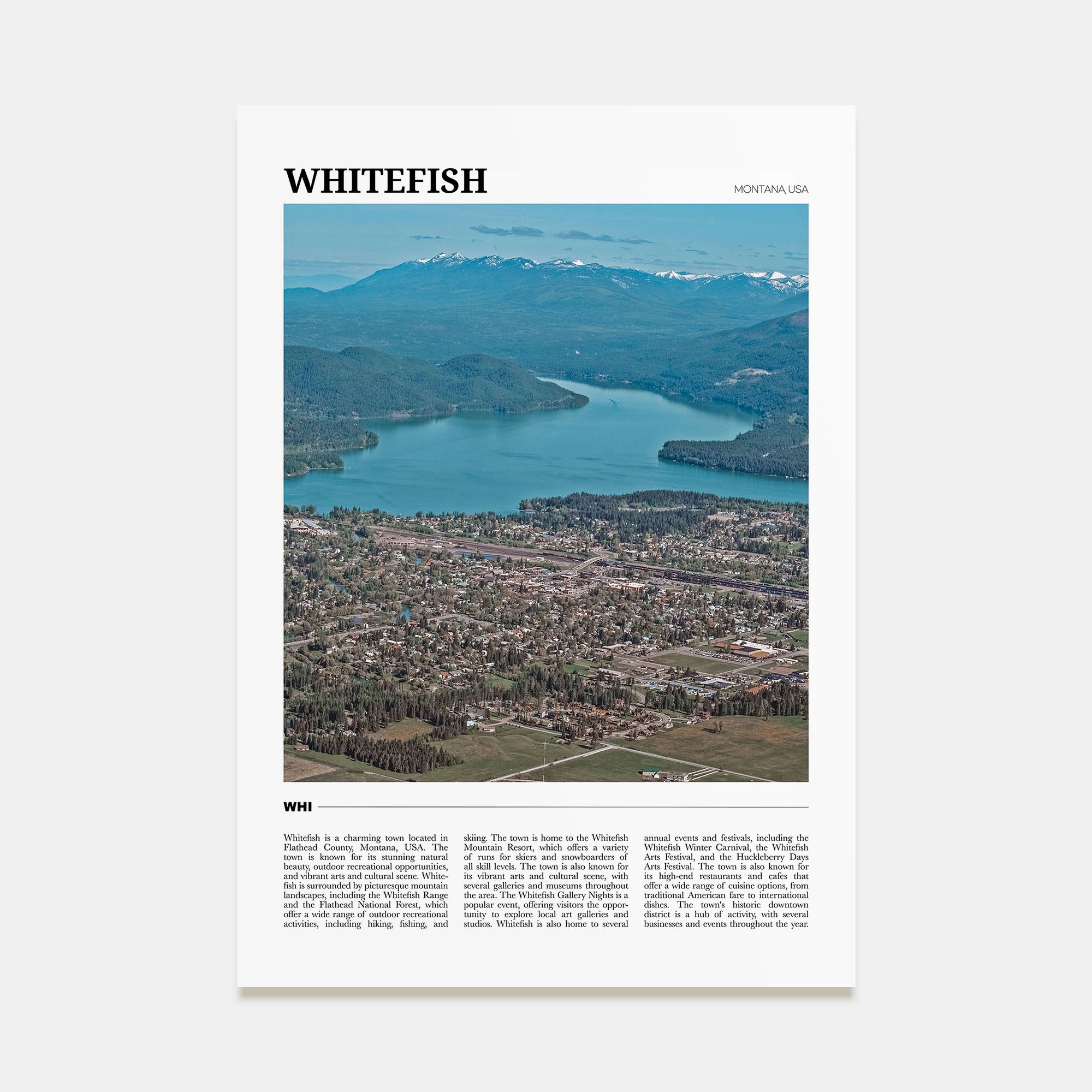 Whitefish Travel Color Poster