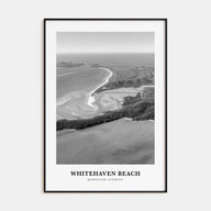 Whitehaven Beach Portrait B&W Poster