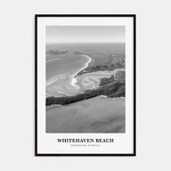 Whitehaven Beach Portrait B&W Poster