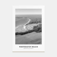 Whitehaven Beach Portrait B&W Poster