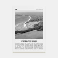 Whitehaven Beach Travel B&W Poster