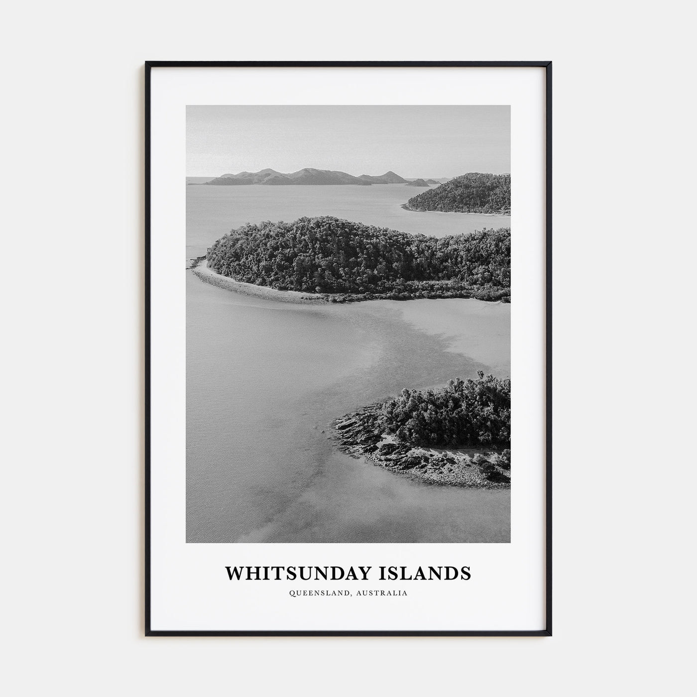 Whitsunday Islands Portrait B&W Poster
